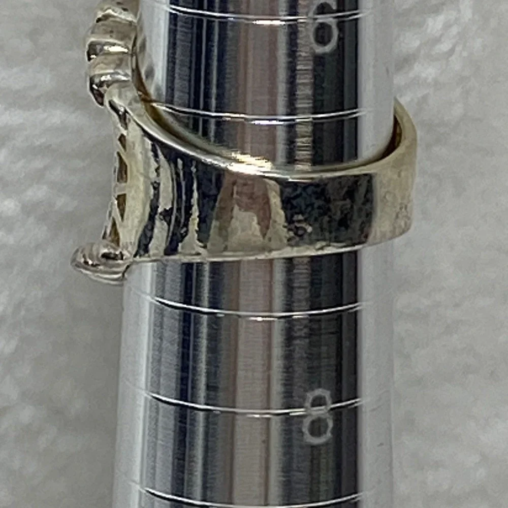 Sterling Silver‎ Filigree Open Weave Geometric Ring Statement Ring Size 7